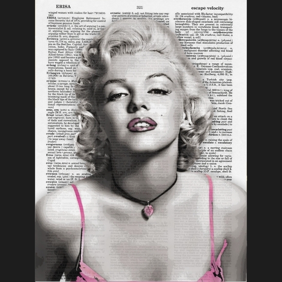 Marilyn Monroe Pink Vintage Dictionary Art Print - Picture 4 of 4